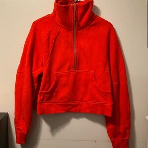 Lululemon half zip scuba XS/S solar orange funnel neck *rare*